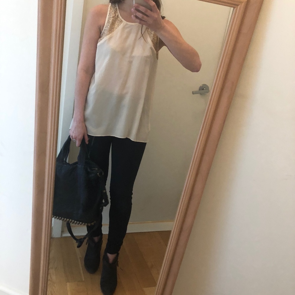 Waverly Gray Nude Tank with Sequin Detail
